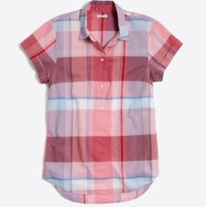 J Crew Factory Pink Plaid Popover XS